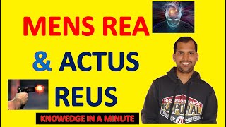 MENS REA and ACTUS REUS  Knowledge in a Minute  One Minute Video to Know a Concept [upl. by Quintus]