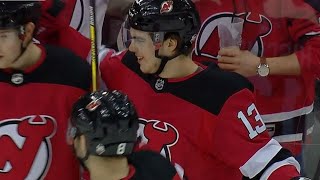 Nico Hischier causes turnover then scores his second goal of the game [upl. by Sander]