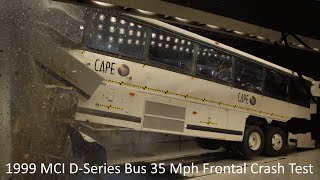 1999 MCI DSeries Bus 35 Mph Frontal Crash Test [upl. by Earahc]